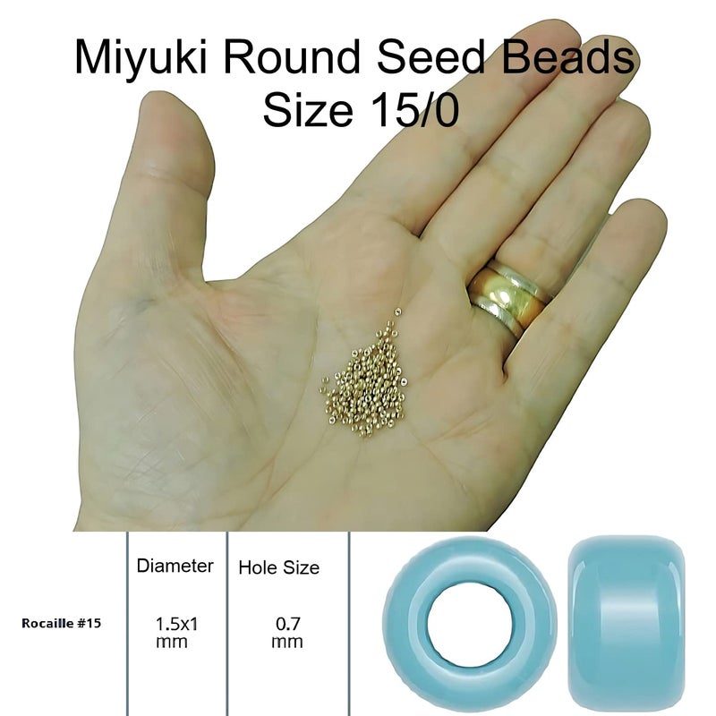 Miyuki Round Seed Bead Size 15/0 8.2g White Pearl - Image 2